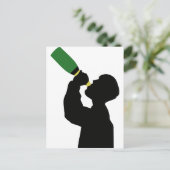 champagne verjaardag boozer briefkaart (Staand voorkant)