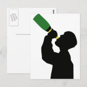 champagne verjaardag boozer briefkaart (Voorkant / Achterkant)
