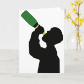 champagne verjaardag boozer kaart (Gele Bloem)