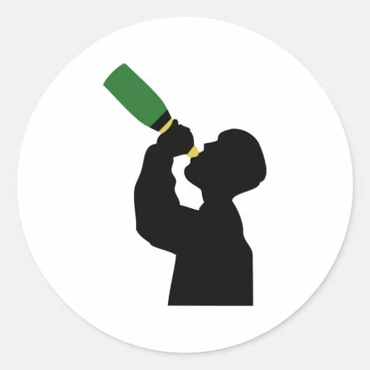 champagne verjaardag boozer ronde sticker (Voorkant)