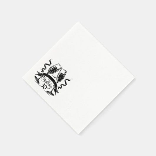 Champagne Verjaardag Bow Servet (Hoek)