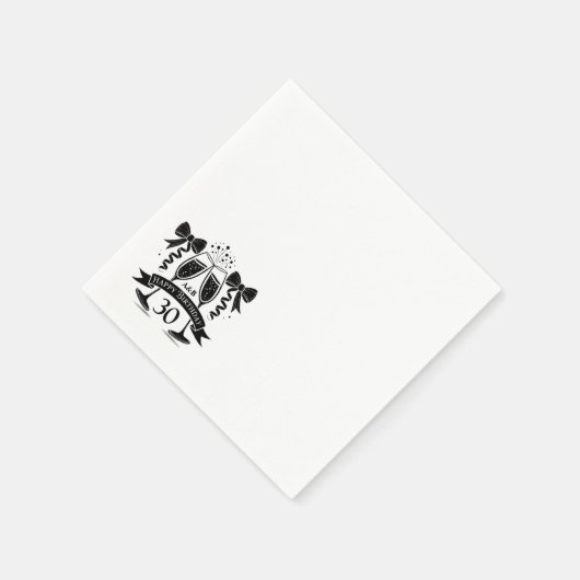 Champagne Verjaardag Bow Servet (Hoek)