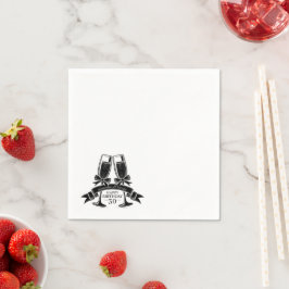 Champagne verjaardagsboog servet