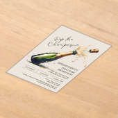 Champagne Verjaardagsfeest Acryl Uitnodigingen (Laagn)