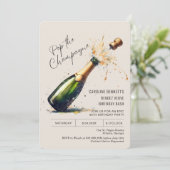 Champagne Verjaardagsfeestje Kaart (Staand voorkant)