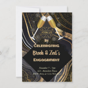 Champagne Verloving Feest Aankondiging