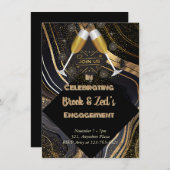 Champagne verlovingsfeest aankondiging (Voorkant / Achterkant)