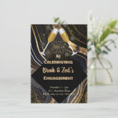 Champagne verlovingsfeest aankondiging (Staand voorkant)