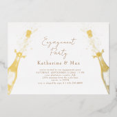 Champagne verlovingsfeest folie uitnodiging (Voorkant)