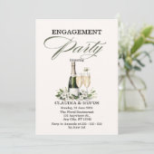 Champagne verlovingsfeest uitnodiging (Staand voorkant)