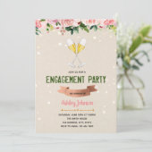 Champagne verlovingsfeest uitnodiging (Staand voorkant)