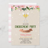 Champagne verlovingsfeest uitnodiging (Voorkant / Achterkant)