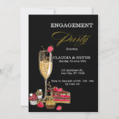 Champagne verlovingsfeest uitnodiging (Voorkant)