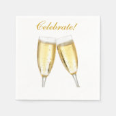 Champagne vieren papieren servetten (Voorkant)