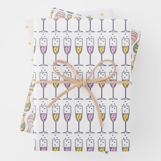 Champagne viering  inpakpapier vel (In situ)