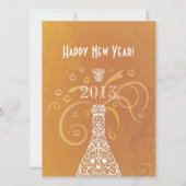 Champagne-viering nieuwjaarsfeest kaart (Achterkant)