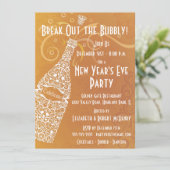 Champagne-viering nieuwjaarsfeest kaart (Staand voorkant)