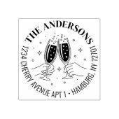 Champagne Viering Uitnodiging Retouradres Rubberstempel (Afrduk)