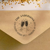 Champagne Viering Uitnodiging Retouradres Rubberstempel
