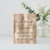 Champagne Vine Floral Art Sterke vrouwen Briefkaart (Staand voorkant)