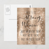 Champagne Vine Floral Art Sterke vrouwen Briefkaart (Voorkant / Achterkant)