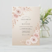 Champagne Vintage Botanische Bruiloft Kaart (Staand voorkant)
