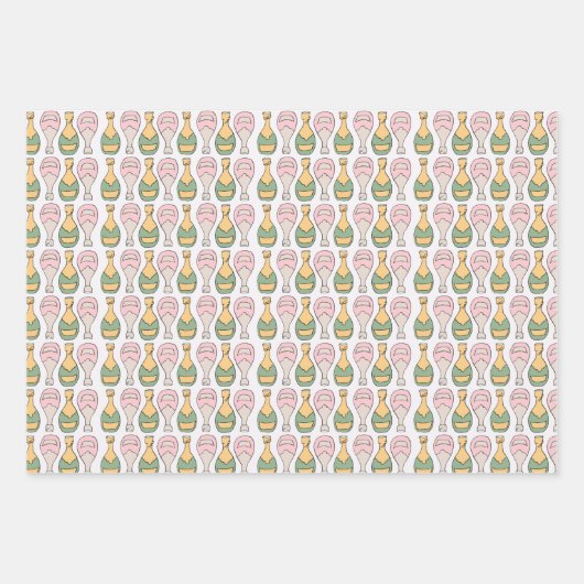 Champagne voor viering  inpakpapier vel (Voorkant 2)