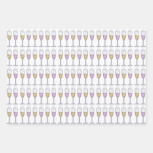 Champagne voor viering  inpakpapier vel (Voorkant)