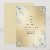 Champagne Vorst Loof Eucalyptus Bruiloft Kaart (Voorkant / Achterkant)