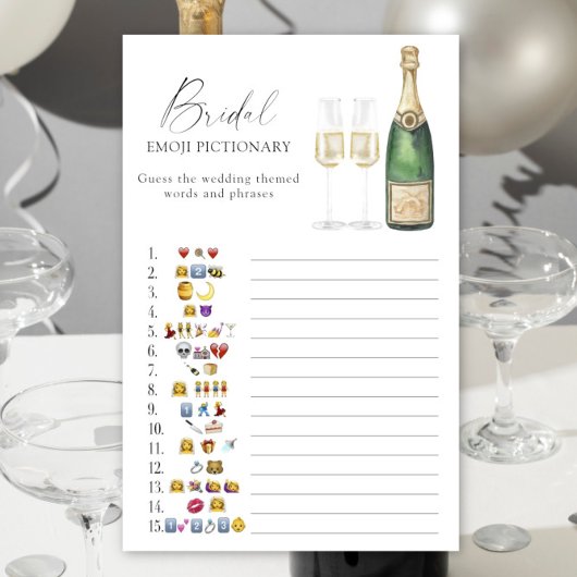 Champagne vrijgezellenfeest emoji pictionary spel