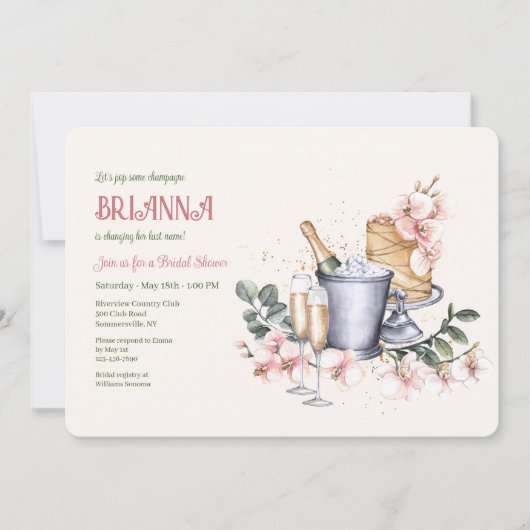 Champagne Vrijgezellenfeest Kaart (Voorkant)