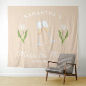 Champagne vrijgezellenfeest Miss to Mrs Tulp Wandkleed (In Situ (horizontaal))