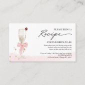 Champagne Vrijgezellenfeest Recept Request Enclosu Informatiekaartje (Voorkant)