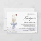 Champagne Vrijgezellenfeest Recept Request Enclosu Kaart (Voorkant)