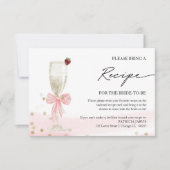 Champagne Vrijgezellenfeest Recept Request Enclosu Kaart (Voorkant)