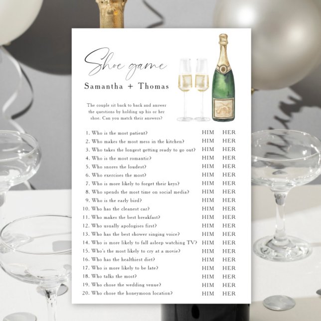 Champagne vrijgezellenfeest Schoenspel (Creator heeft geüpload)