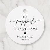 Champagne vroeg ten huwelijk Uitnodigingslabel Bedankjes Labels (Voorkant)