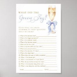 Champagne Wat zei de bruidegom? Game Digitaal Poster