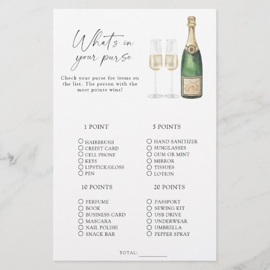 Champagne - Wat zit er in je portemonnee spel (Voorkant)