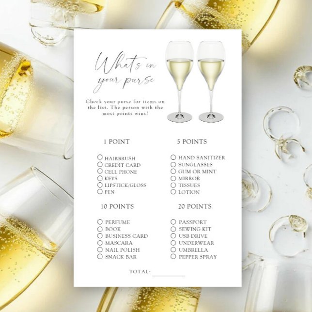 Champagne - Wat zit er in je tas spel (Creator heeft geüpload)