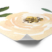 Champagne Waterverf Floral Design Weddenschap Welk Poster (Hoek)