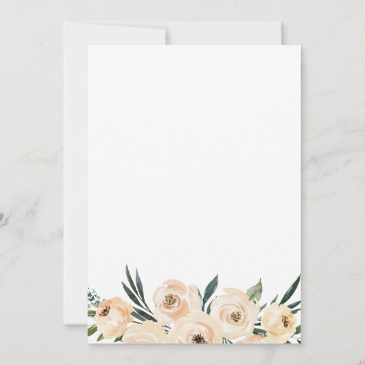 Champagne Waterverf Floral geometrische bruiloft Kaart (Achterkant)