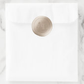 Champagne Wax Seal Monogram Trouwstickers Ronde Sticker (Tas)