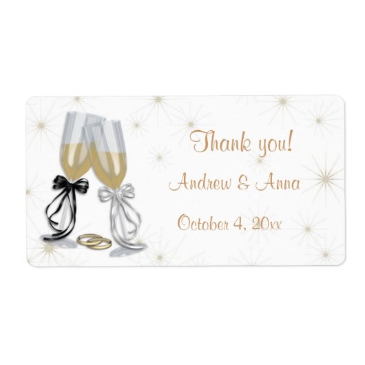 Champagne Wedding Label (Voorkant)