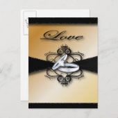 Champagne Wedding Save the date and Favor Aankondigingskaart (Voorkant / Achterkant)