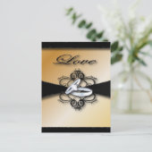 Champagne Wedding Save the date and Favor Aankondigingskaart (Staand voorkant)