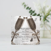 Champagne Wedding Uitnodiging (Staand voorkant)