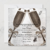 Champagne Wedding Uitnodiging (Voorkant)