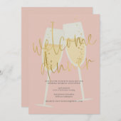 Champagne Welcome Dinner Kaart (Voorkant / Achterkant)