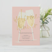 Champagne Welkom Diner Kaart (Staand voorkant)